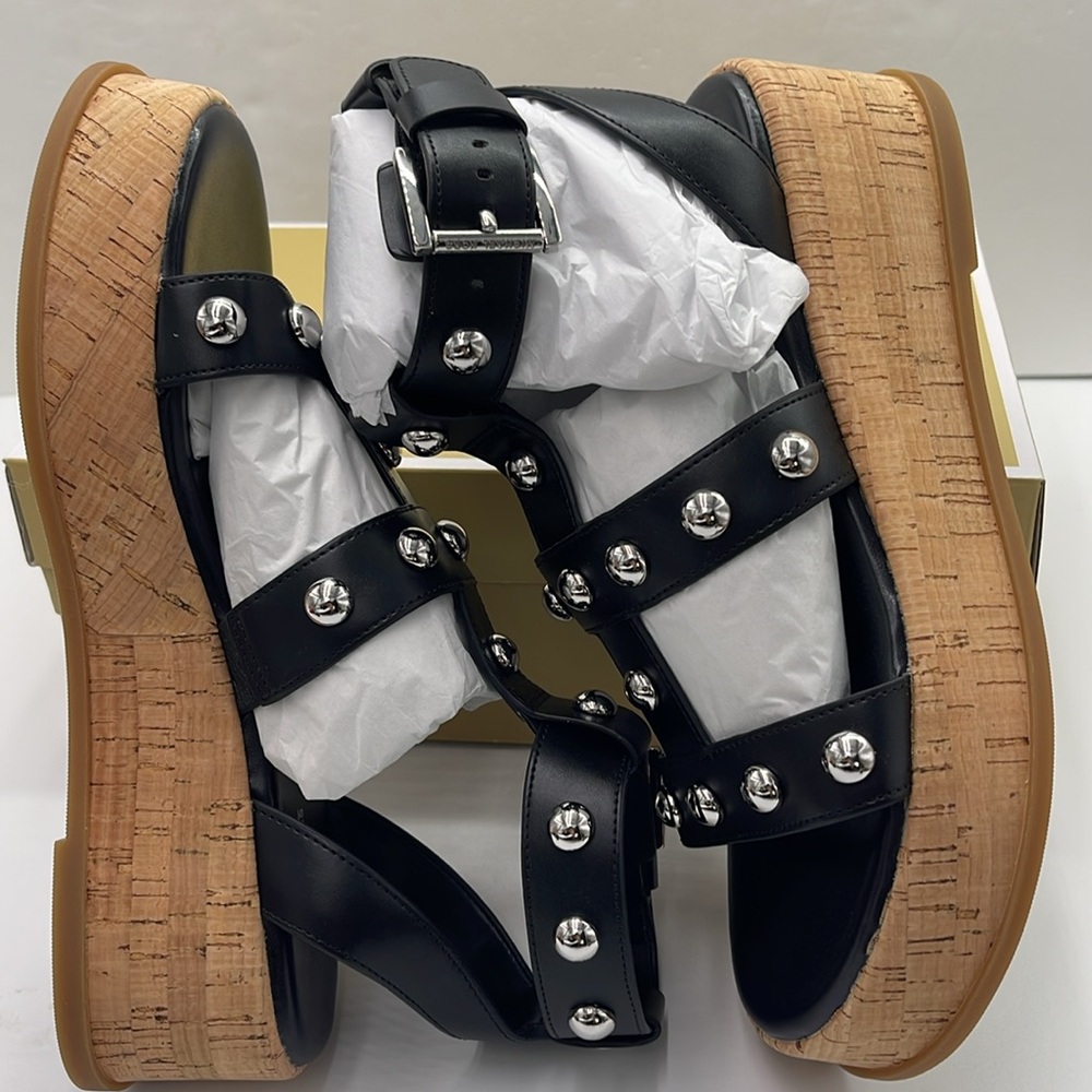 MICHAEL KORS Selah Studded Platform Gladiator Silver Studded Sandal
Black 
New - Picture 11 of 16